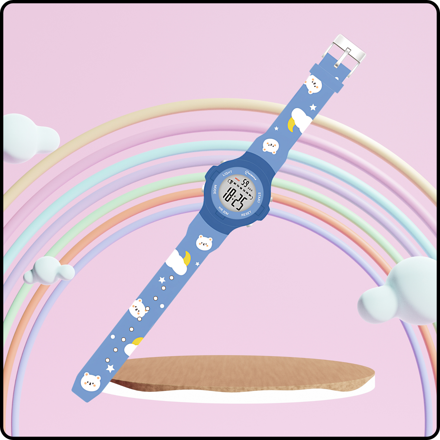 Hooper Kids Digital Sports LED Wrist Watch Boys Girls 5-12 Years Waterproof Multifunction Alarm Stopwatch Backlight Durable Strap Outdoor Casual Wear