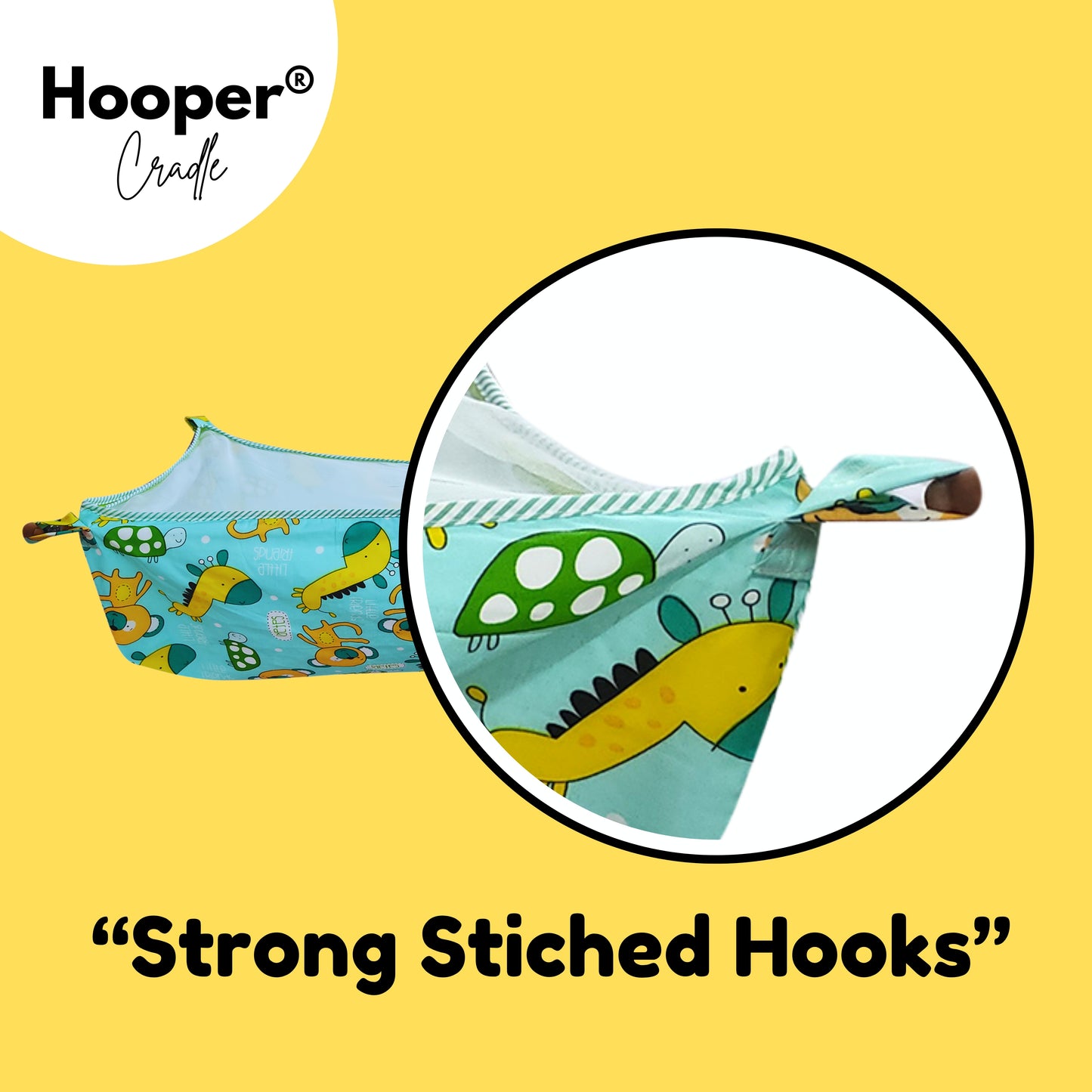 Hooper Soft Cloth Swing Baby Cradle/Ghodiyu/Khoyu Hammock in Cool Cotton Trendy Printed Design, Baby Cradle Cloth with Mosquito Net