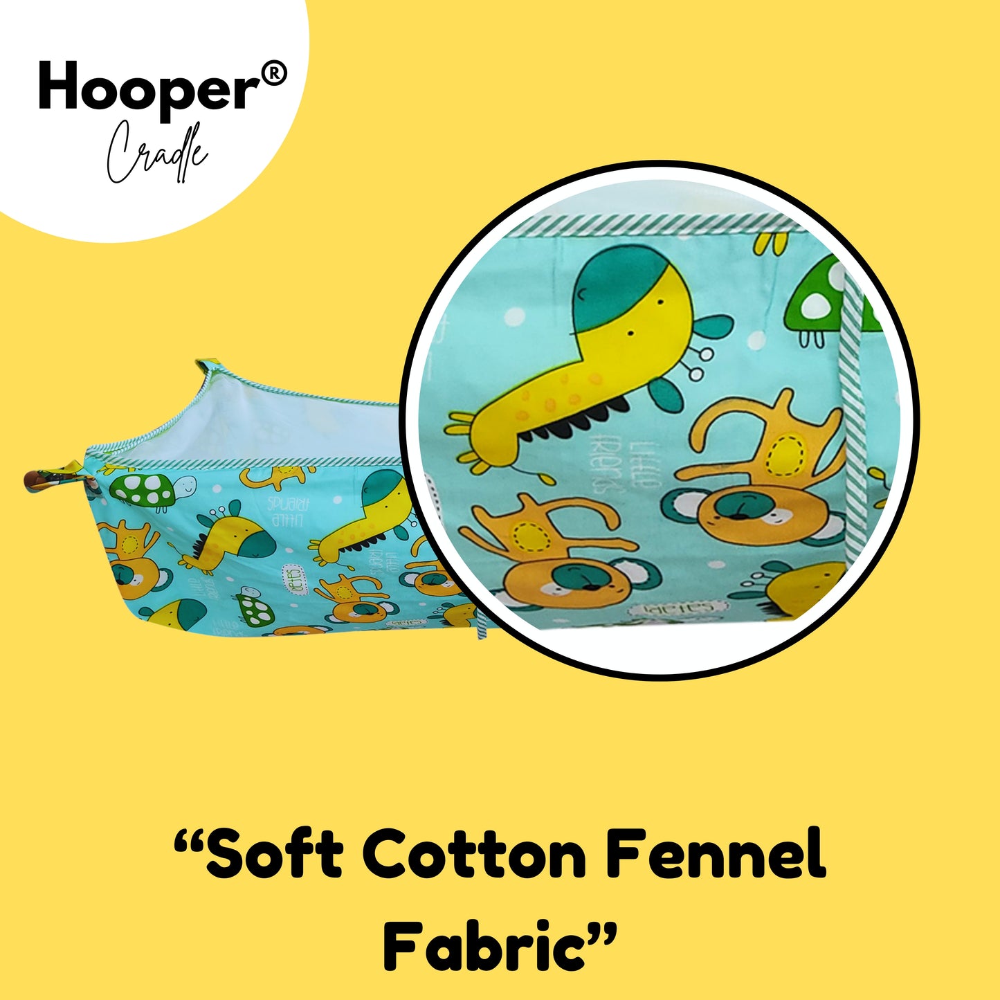 Hooper Soft Cloth Swing Baby Cradle/Ghodiyu/Khoyu Hammock in Cool Cotton Trendy Printed Design, Baby Cradle Cloth with Mosquito Net