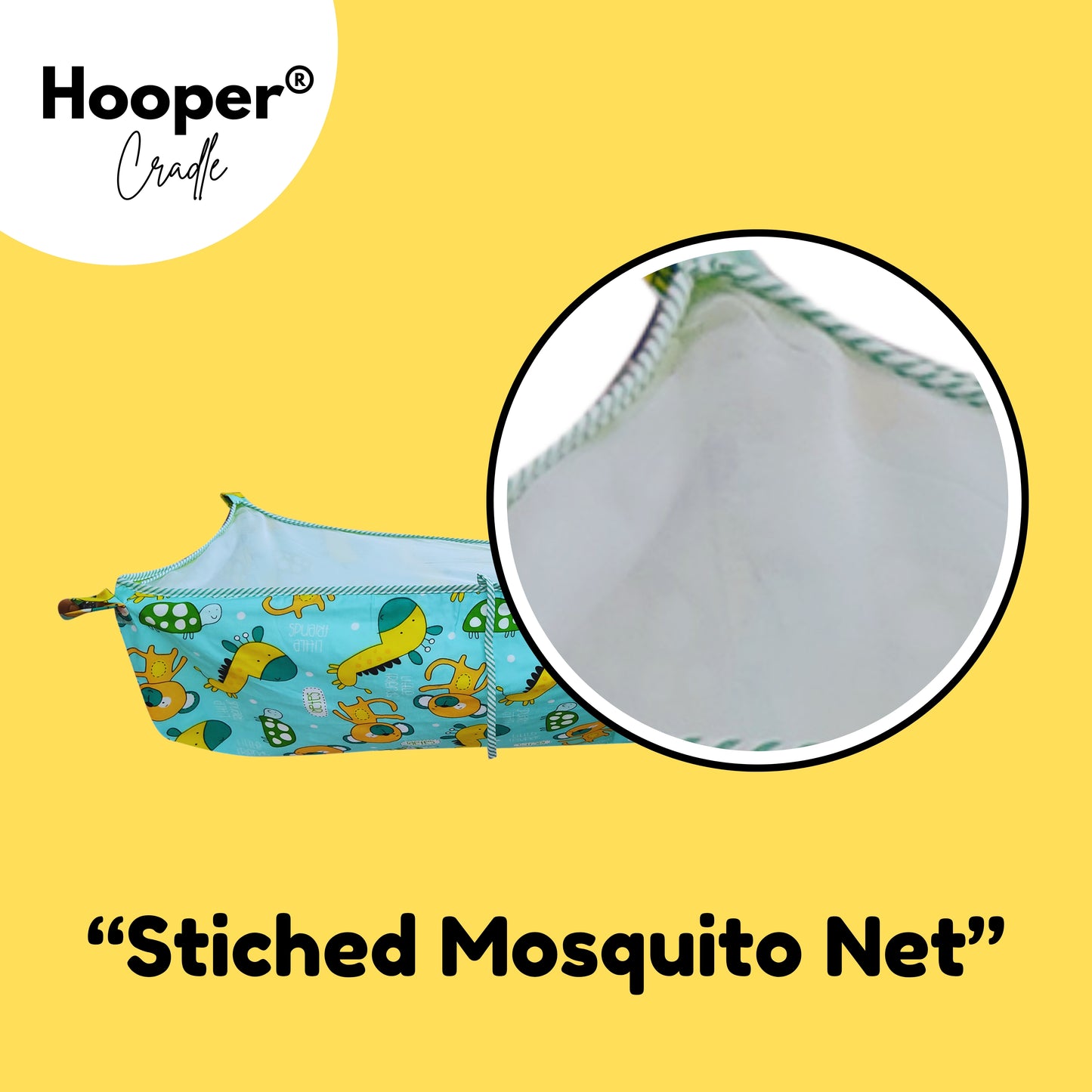 Hooper Soft Cloth Swing Baby Cradle/Ghodiyu/Khoyu Hammock in Cool Cotton Trendy Printed Design, Baby Cradle Cloth with Mosquito Net