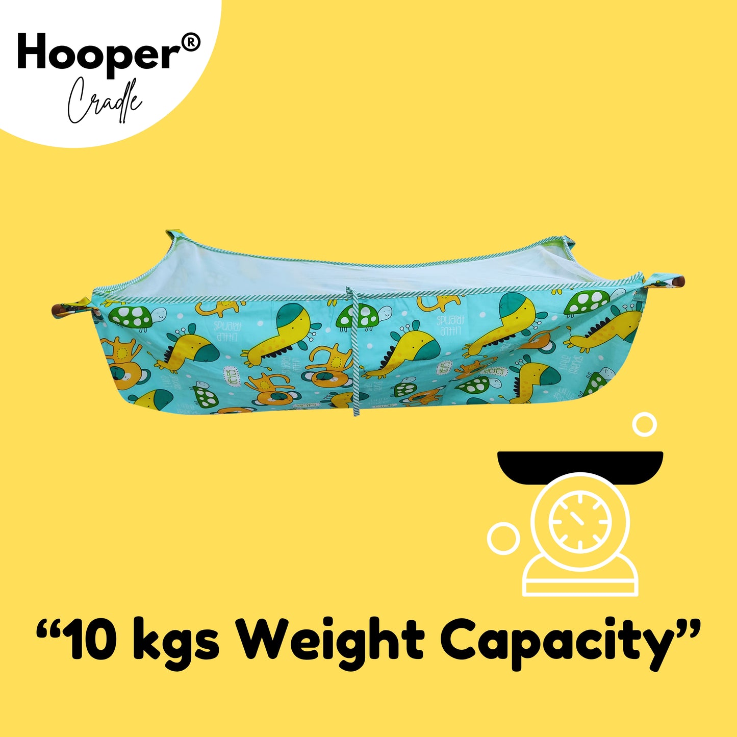 Hooper Soft Cloth Swing Baby Cradle/Ghodiyu/Khoyu Hammock in Cool Cotton Trendy Printed Design, Baby Cradle Cloth with Mosquito Net