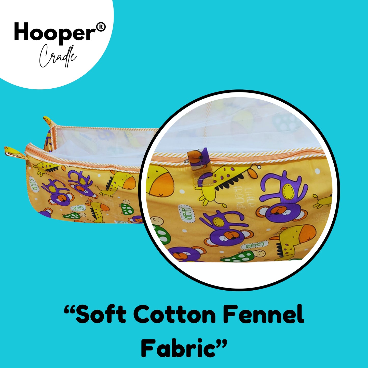 Hooper Soft Cloth Swing Baby Cradle/Ghodiyu/Khoyu Hammock in Cool Cotton Trendy Printed Design, Baby Cradle Cloth with Mosquito Net