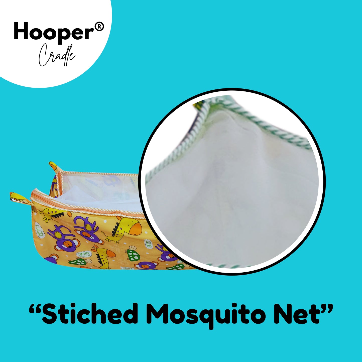 Hooper Soft Cloth Swing Baby Cradle/Ghodiyu/Khoyu Hammock in Cool Cotton Trendy Printed Design, Baby Cradle Cloth with Mosquito Net