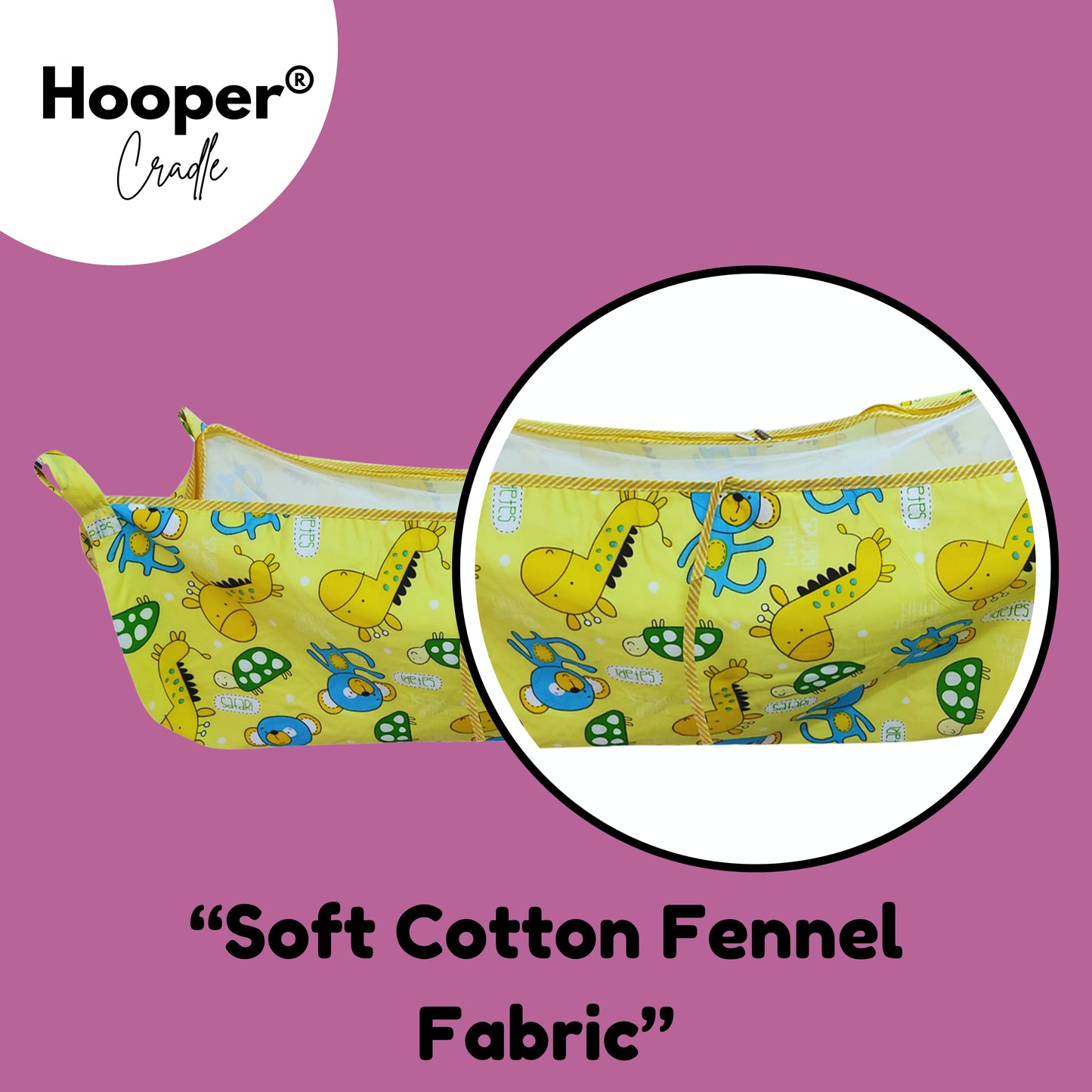 Hooper Soft Cloth Swing Baby Cradle/Ghodiyu/Khoyu Hammock in Cool Cotton Trendy Printed Design, Baby Cradle Cloth with Mosquito Net
