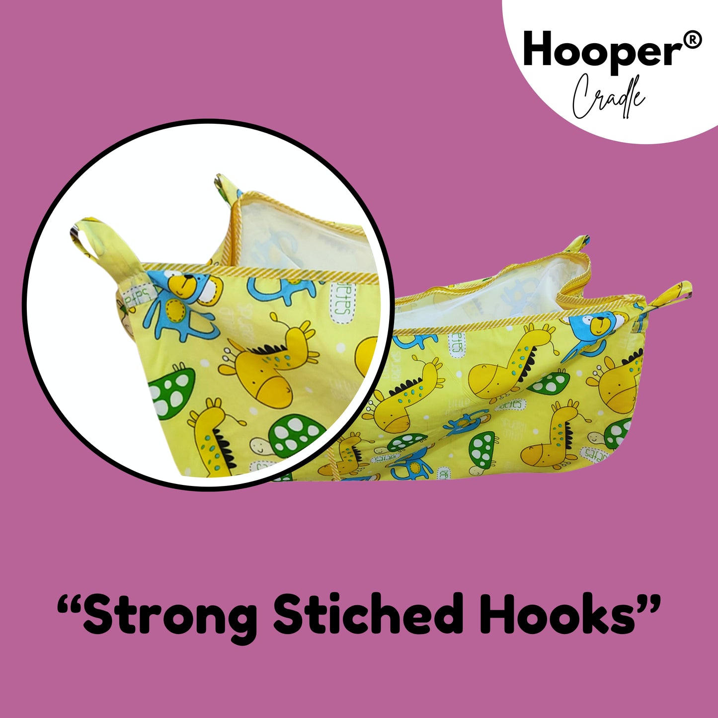 Hooper Soft Cloth Swing Baby Cradle/Ghodiyu/Khoyu Hammock in Cool Cotton Trendy Printed Design, Baby Cradle Cloth with Mosquito Net