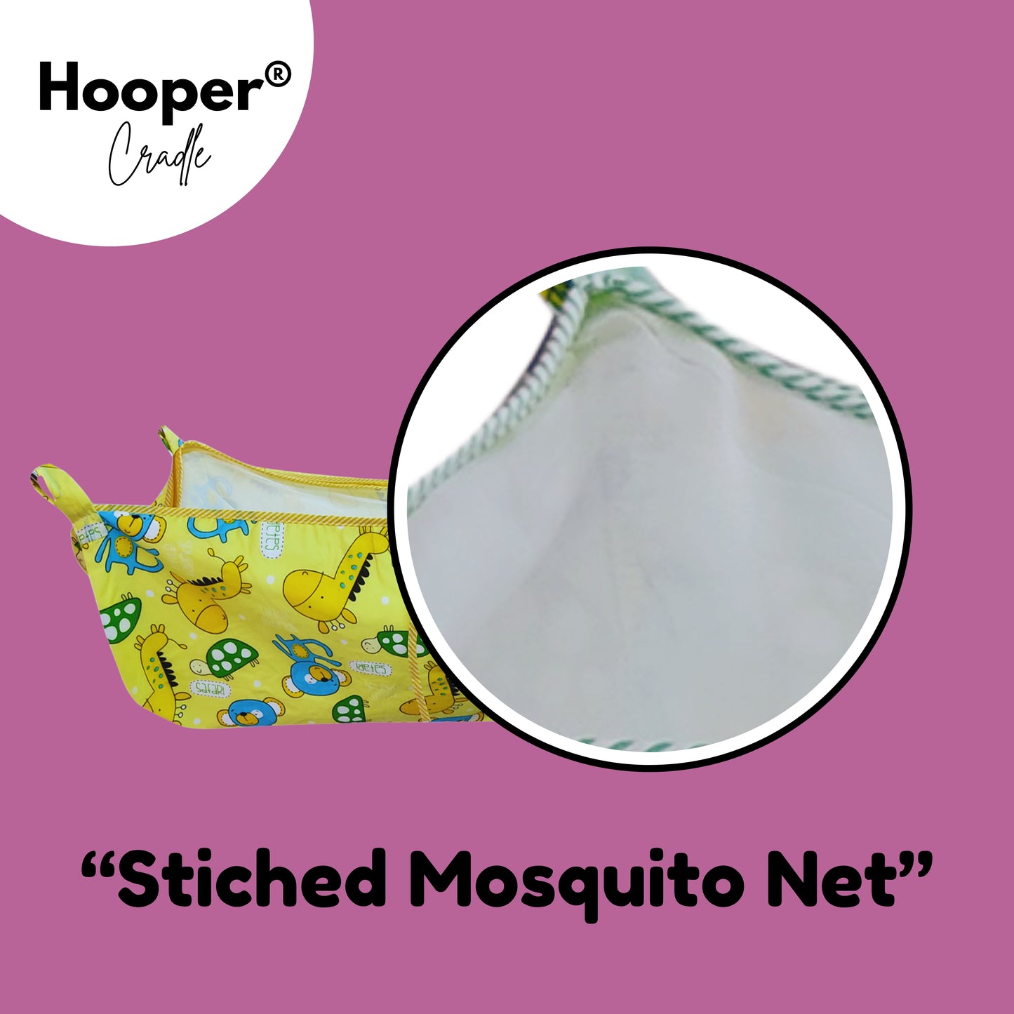 Hooper Soft Cloth Swing Baby Cradle/Ghodiyu/Khoyu Hammock in Cool Cotton Trendy Printed Design, Baby Cradle Cloth with Mosquito Net