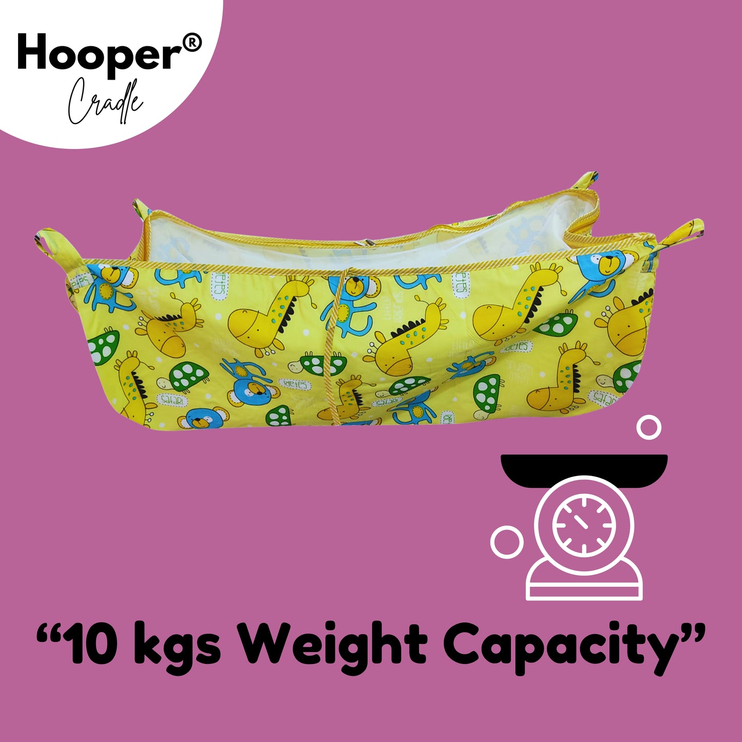 Hooper Soft Cloth Swing Baby Cradle/Ghodiyu/Khoyu Hammock in Cool Cotton Trendy Printed Design, Baby Cradle Cloth with Mosquito Net