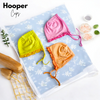 HOOPER Baby Caps Pack of 3 - Soft Cotton Double Layer Infant Bonnets for Newborns, With Strings, Multicolor
