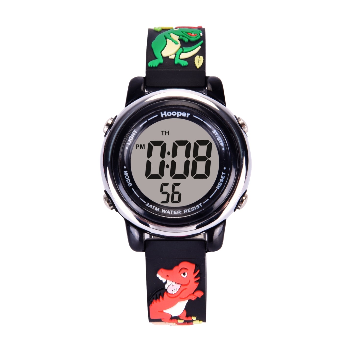 Hooper Premium Watches for Boys β 3D Cute LED 7 Colors Multifunction Digital Waterproof Watch for Kids 5-10 Years, Unbreakable Silicone Strap ( DINOSAURS )