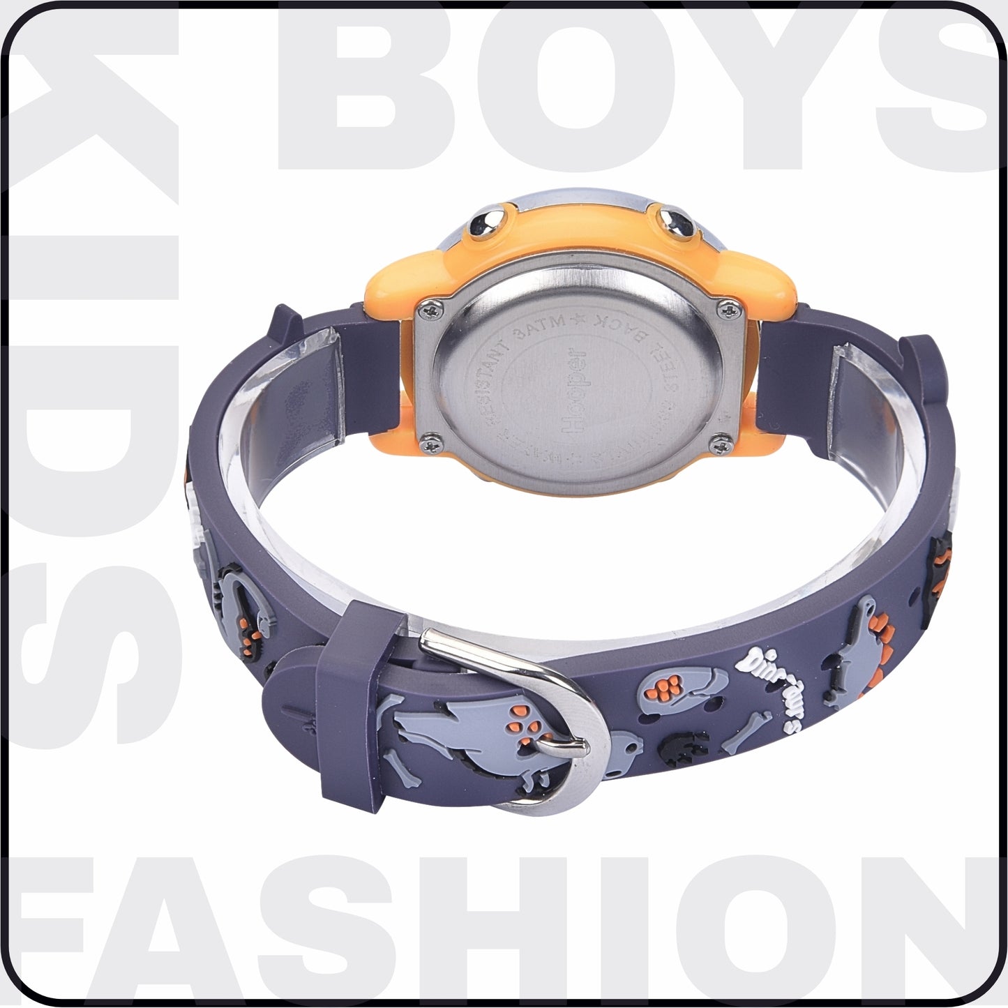Hooper Premium Watches for Boys β 3D Cute LED 7 Colors Multifunction Digital Waterproof Watch for Kids 5-10 Years, Unbreakable Silicone Strap ( DINOSAURS )
