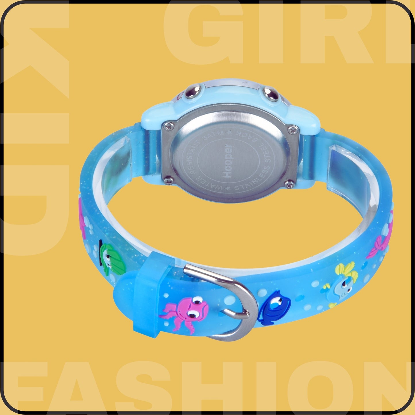 Hooper Premium Watches for Girls – 3D Cute LED 7 Colors Multifunction Digital Waterproof Watch for Kids 5-10 Years, Unbreakable Silicone Strap ( MERMAID )