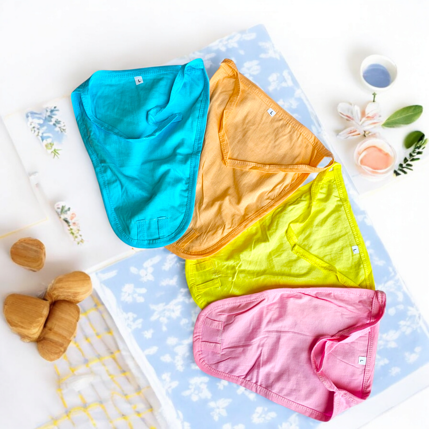 Hooper Baby's Cotton Cloth Diapers/Langot Double Layer U Shaped Tie Knot Closer Washable and Reusable Nappies