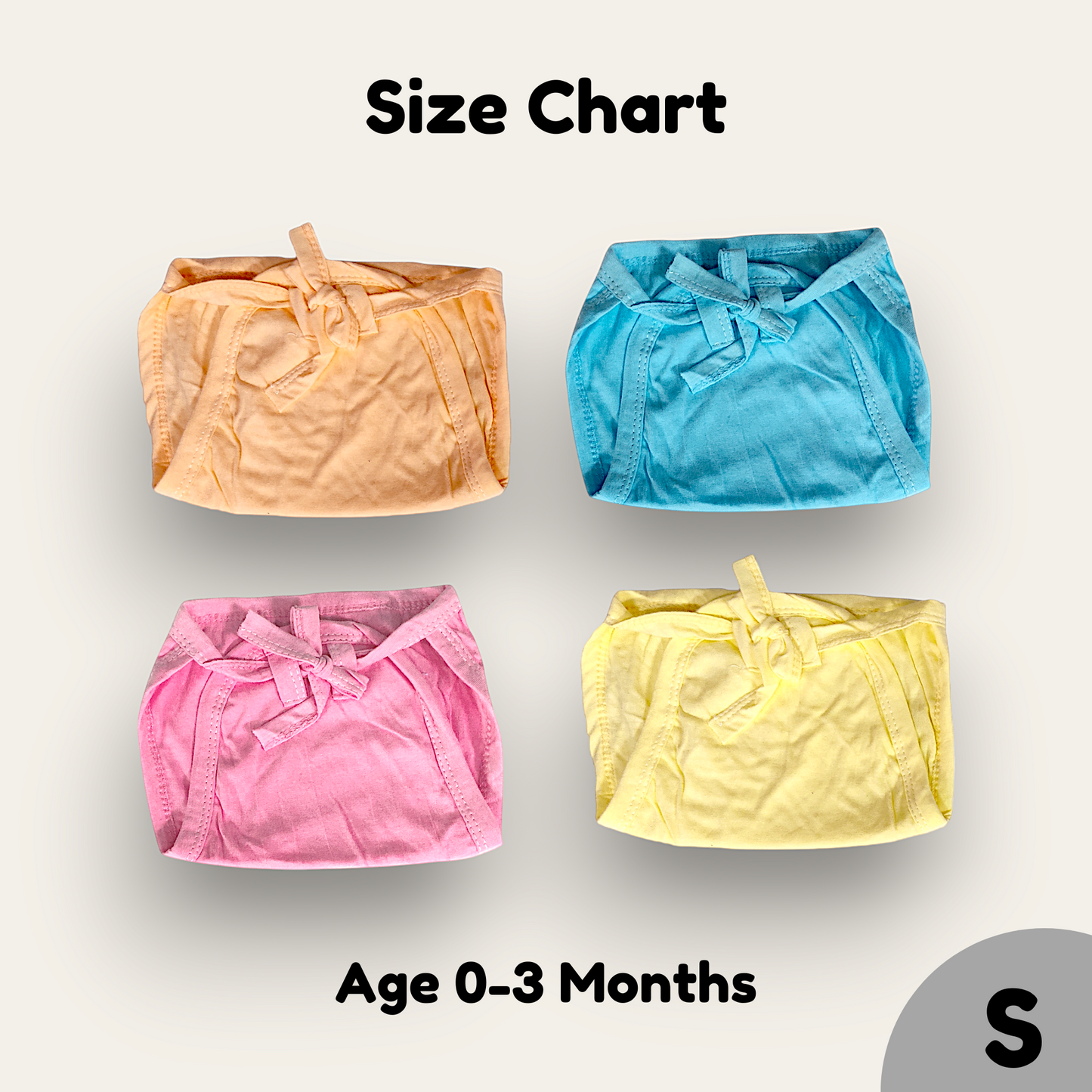 Hooper Baby's Cotton Cloth Diapers/Langot Double Layer U Shaped Tie Knot Closer Washable and Reusable Nappies
