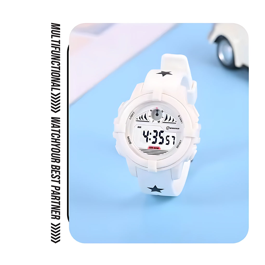 Hooper Kids Digital Sports LED Wrist Watch Boys Girls 5-12 Years Waterproof Multifunction Alarm Stopwatch Backlight Durable Strap Outdoor Casual Wear