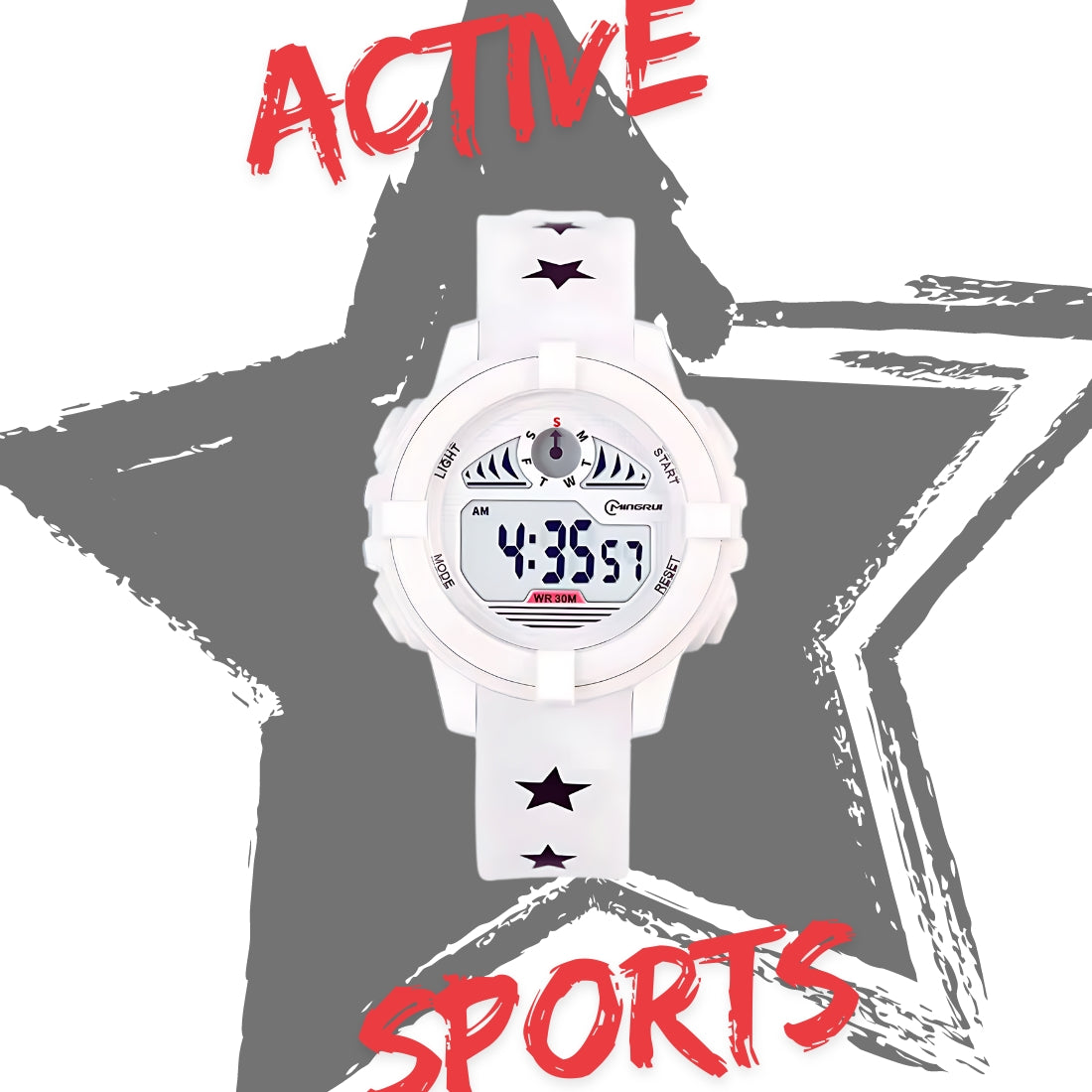 Hooper Kids Digital Sports LED Wrist Watch Boys Girls 5-12 Years Waterproof Multifunction Alarm Stopwatch Backlight Durable Strap Outdoor Casual Wear
