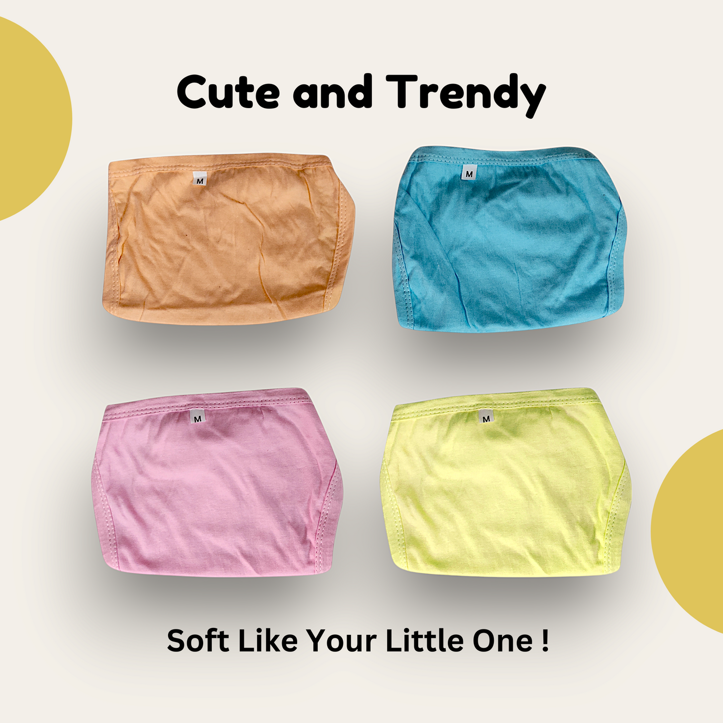 Hooper Baby's Cotton Cloth Diapers/Langot Double Layer U Shaped Tie Knot Closer Washable and Reusable Nappies