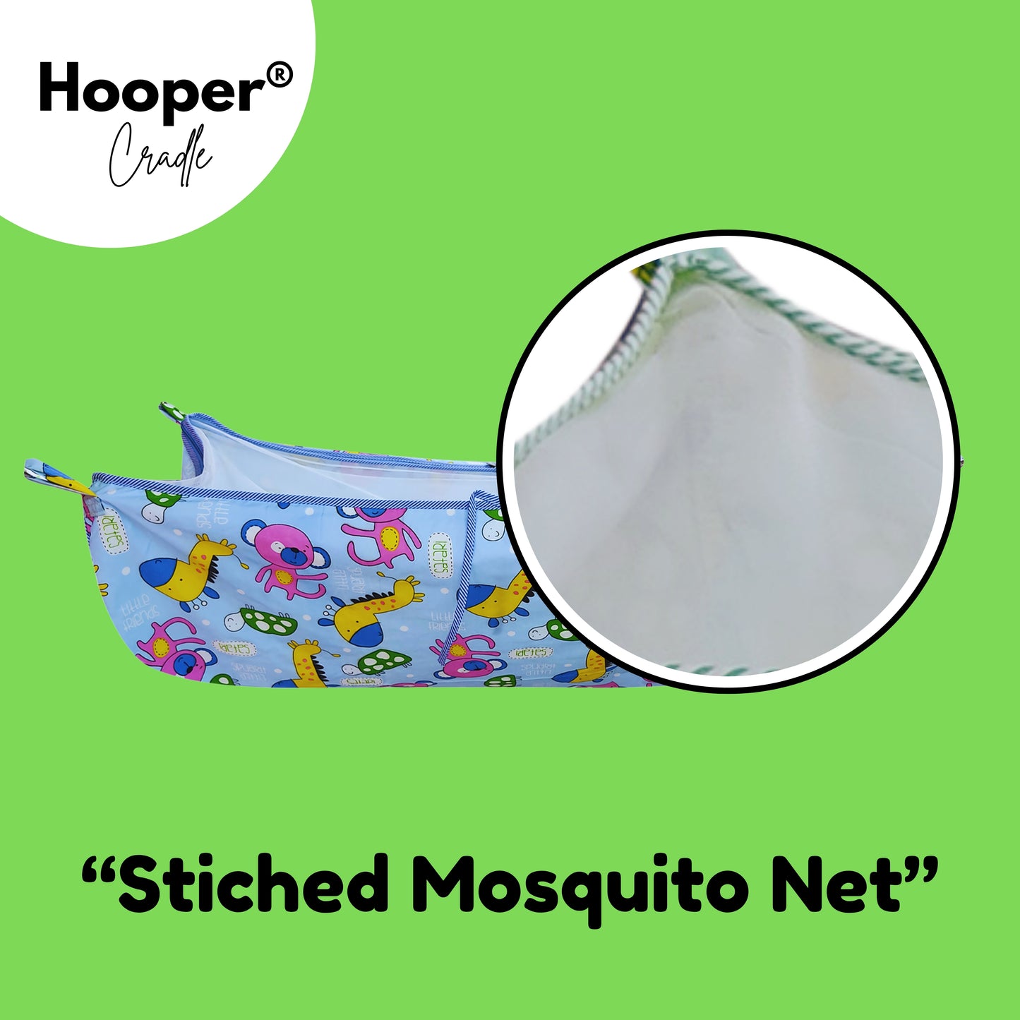 Hooper Soft Cloth Swing Baby Cradle/Ghodiyu/Khoyu Hammock in Cool Cotton Trendy Printed Design, Baby Cradle Cloth with Mosquito Net