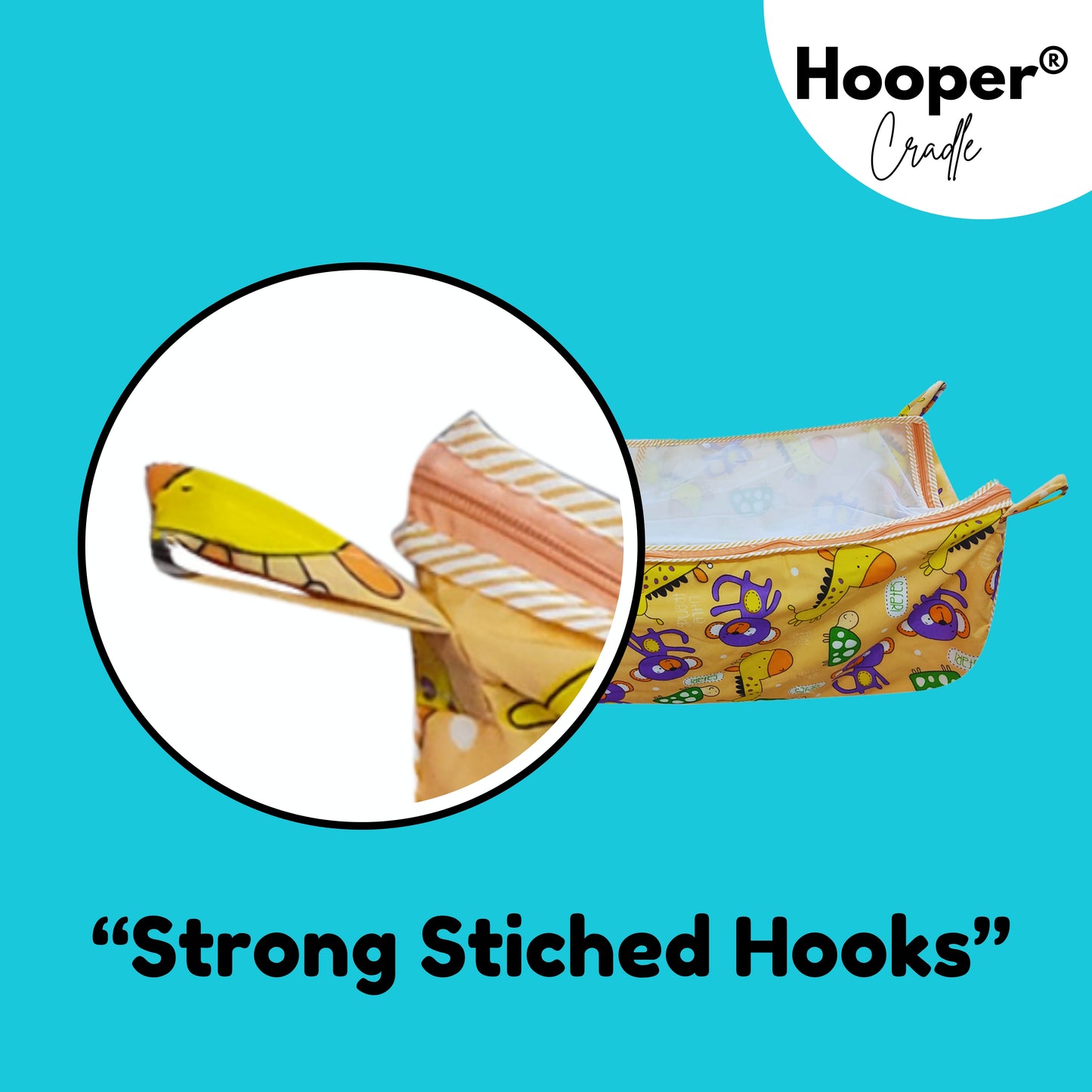 Hooper Soft Cloth Swing Baby Cradle/Ghodiyu/Khoyu Hammock in Cool Cotton Trendy Printed Design, Baby Cradle Cloth with Mosquito Net
