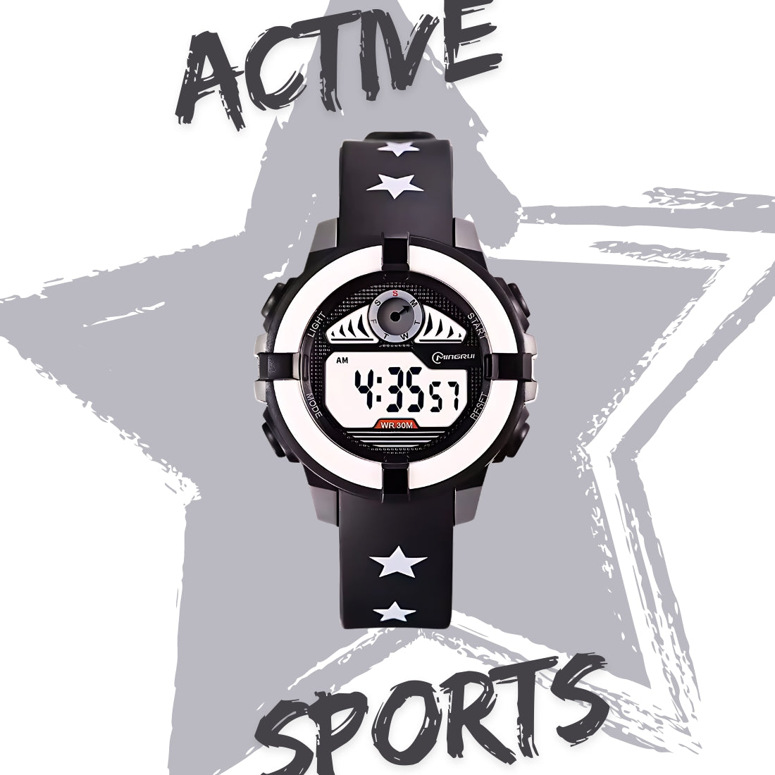 Hooper Kids Digital Sports LED Wrist Watch Boys Girls 5-12 Years Waterproof Multifunction Alarm Stopwatch Backlight Durable Strap Outdoor Casual Wear