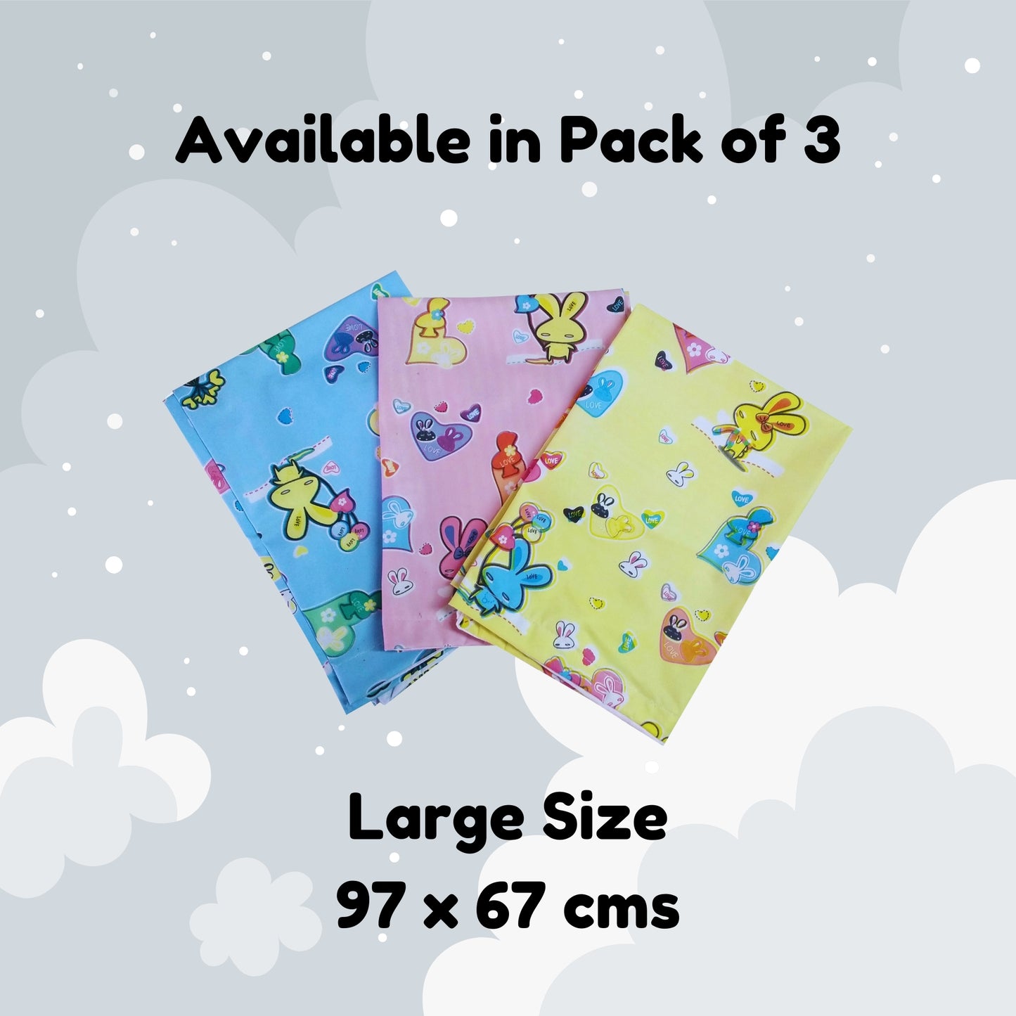Hooper Plastic Baby Bed-Sheet | Wetting Protector Sheet | Mattress Sheet for Baby | Toddler Bed-Sheet | Thin, Printed Tiny Animal Pattern, Washable, Protects from Wetness (Multicolor Medium)