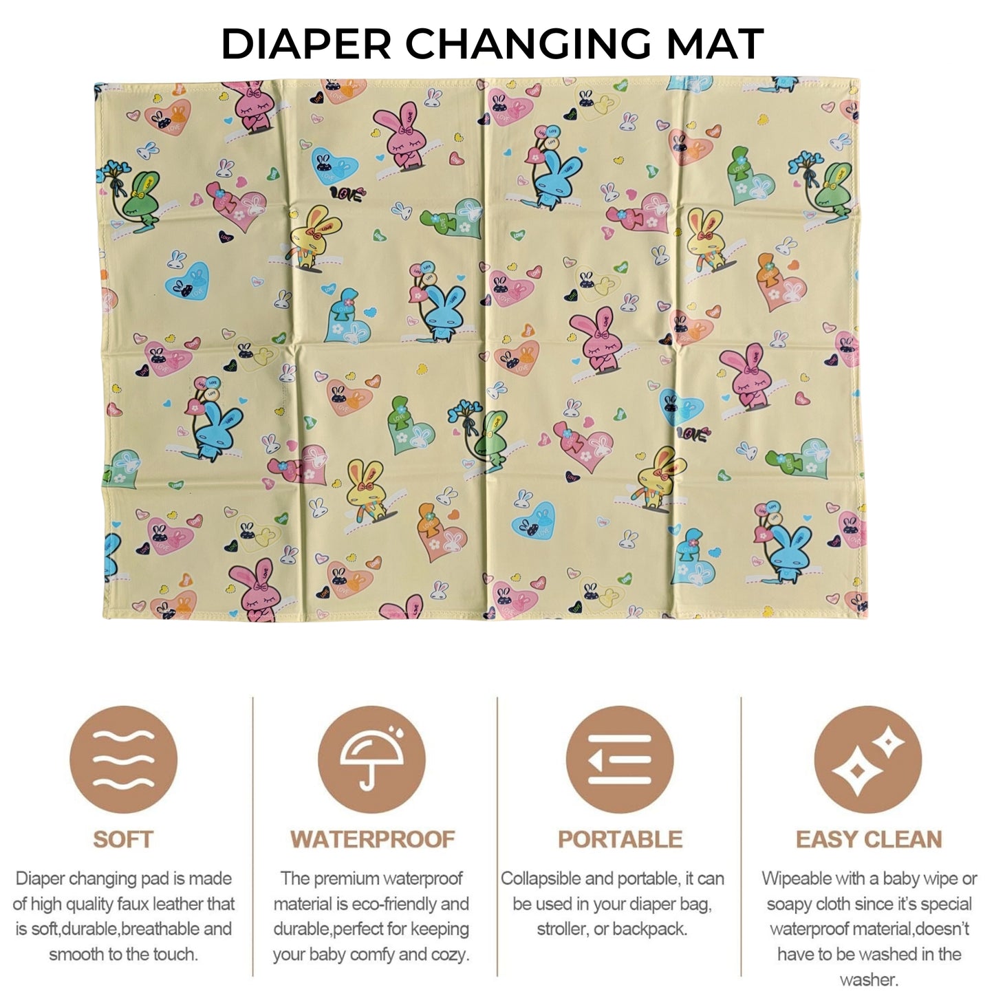 Hooper Plastic Baby Bed-Sheet | Wetting Protector Sheet | Mattress Sheet for Baby | Toddler Bed-Sheet | Thin, Printed Tiny Animal Pattern, Washable, Protects from Wetness (Multicolor Medium)