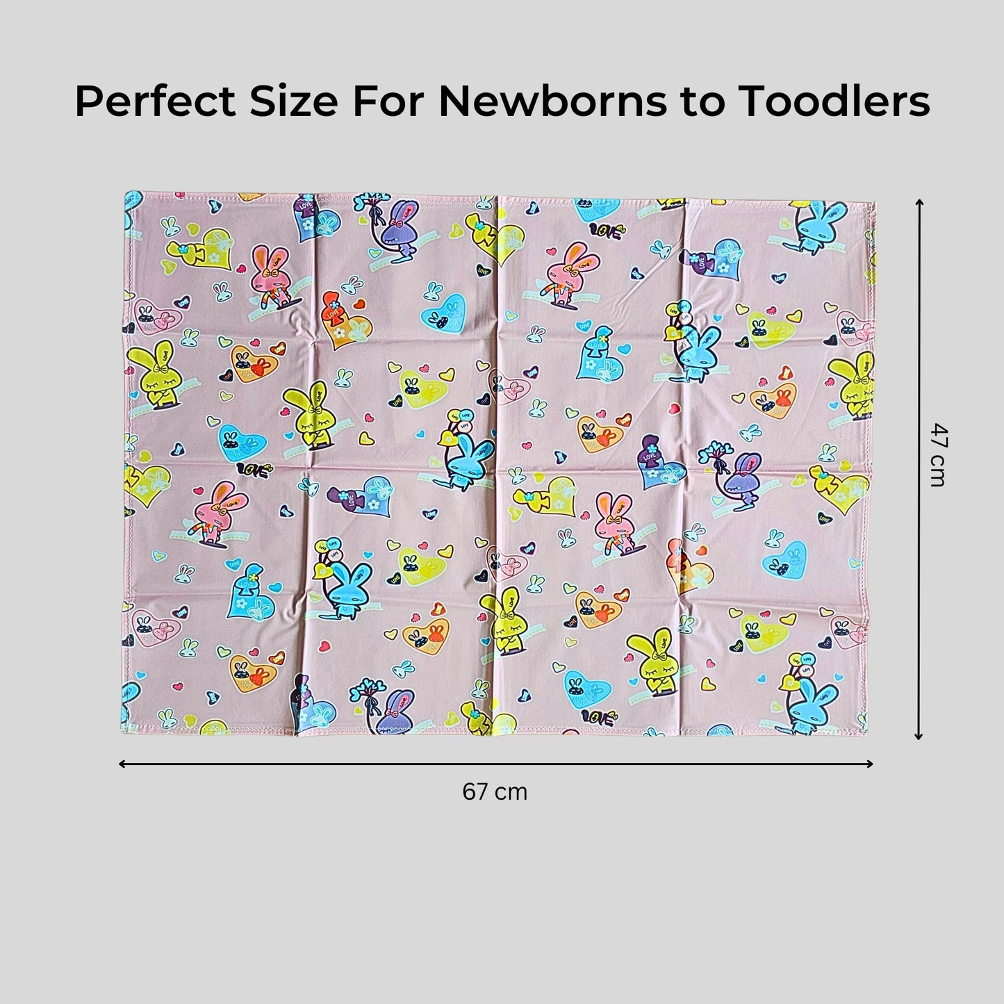 Hooper Plastic Baby Bed-Sheet | Wetting Protector Sheet | Mattress Sheet for Baby | Toddler Bed-Sheet | Thin, Printed Tiny Animal Pattern, Washable, Protects from Wetness (Multicolor Medium)