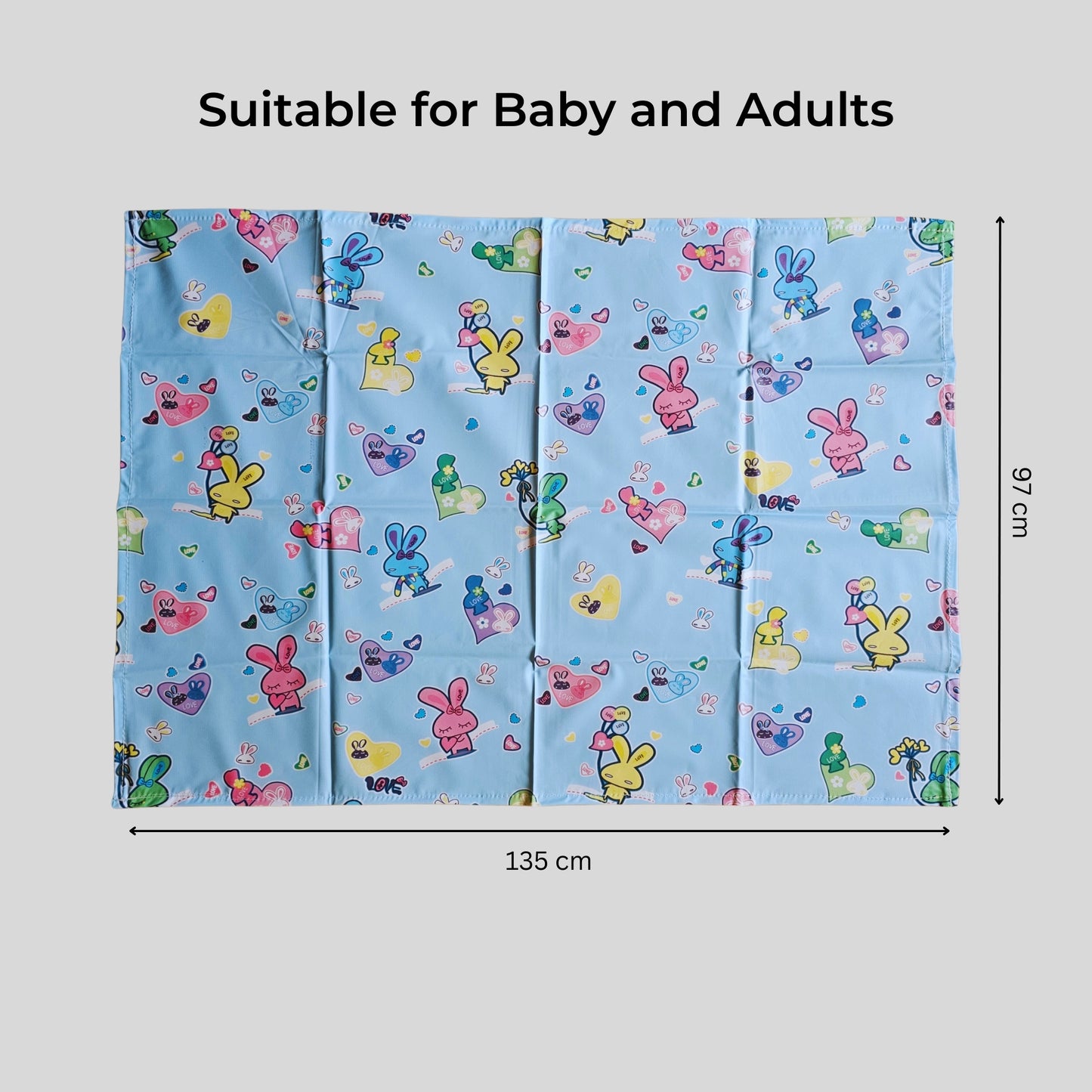 Hooper Plastic Baby Bed-Sheet | Wetting Protector Sheet | Mattress Sheet for Baby | Toddler Bed-Sheet | Thin, Printed Tiny Animal Pattern, Washable, Protects from Wetness, Large