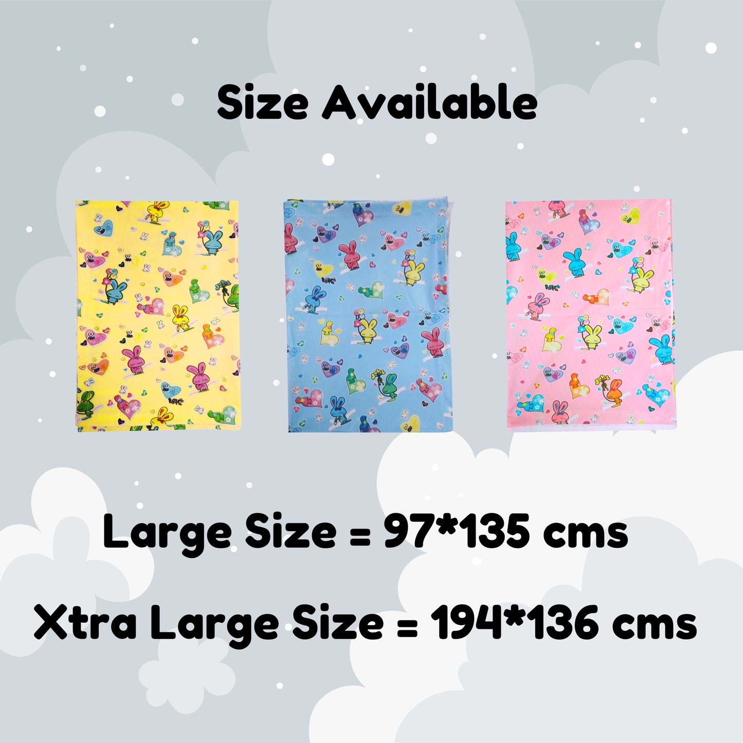 Hooper Plastic Baby Bed-Sheet | Wetting Protector Sheet | Mattress Sheet for Baby | Toddler Bed-Sheet | Thin, Printed Tiny Animal Pattern, Washable, Protects from Wetness, Large