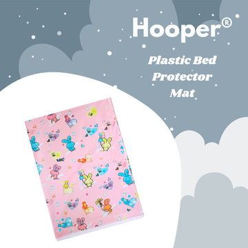 Hooper Plastic Baby Bed-Sheet | Wetting Protector Sheet | Mattress Sheet for Baby | Toddler Bed-Sheet | Thin, Printed Tiny Animal Pattern, Washable, Protects from Wetness, Large