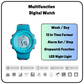 Hooper Kids Digital Sports LED Wrist Watch Boys Girls 5-12 Years Waterproof Multifunction Alarm Stopwatch Backlight Durable Strap Outdoor Casual Wear