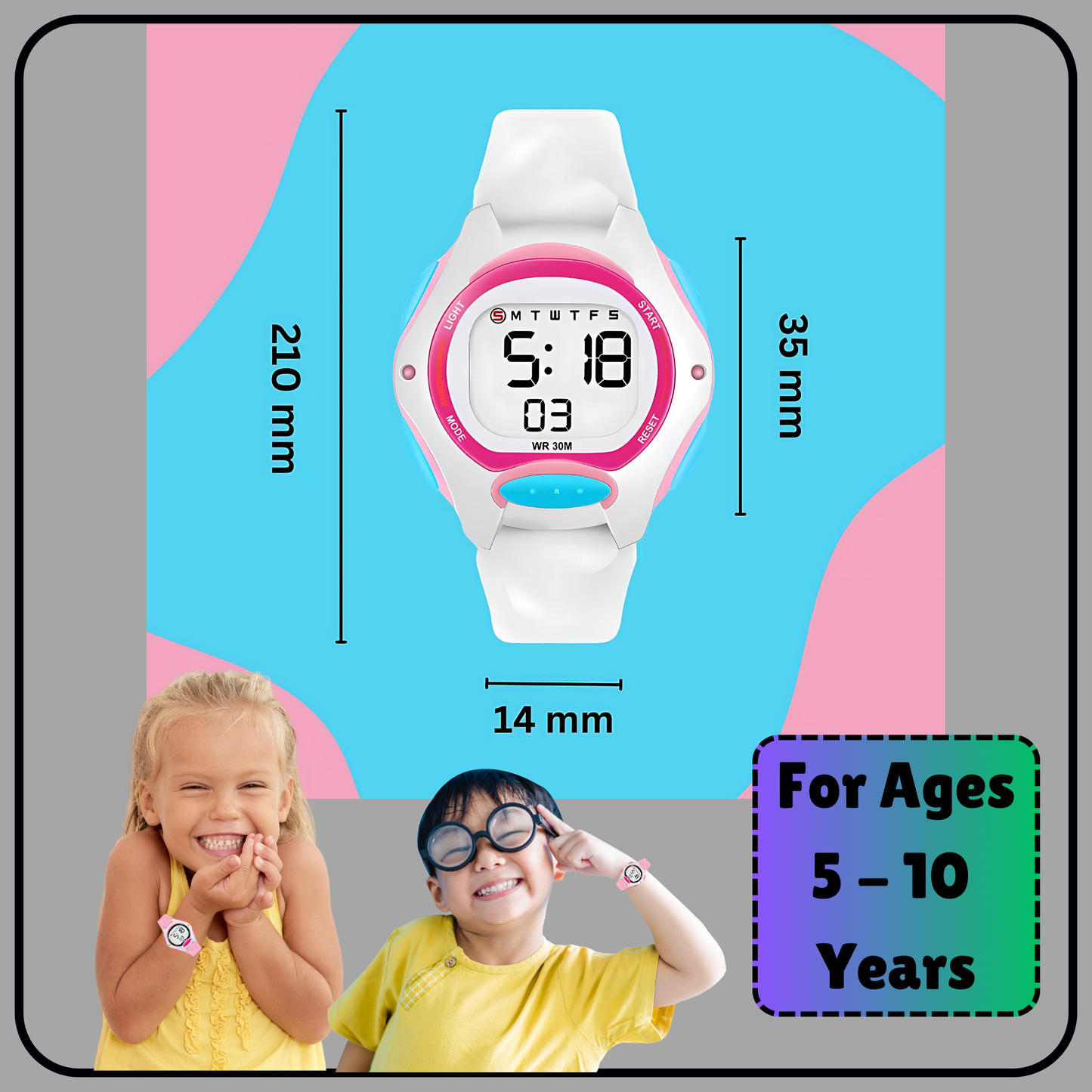 Hooper Kids Digital Watch for Boys and Girls, Multifunctional, sports Design, Age 5+