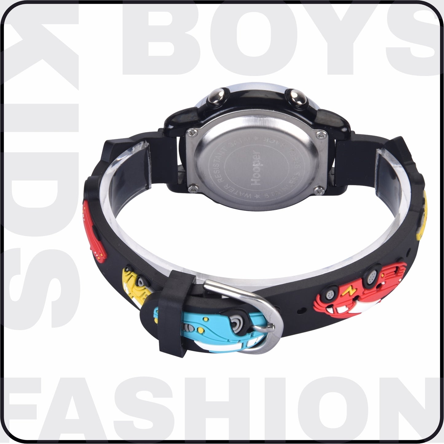 Hooper Premium Watches for Boys – 3D Cute LED 7 Colors Multifunction Digital Waterproof Watch for Kids 5-10 Years, Unbreakable Silicone Strap ( CAR )