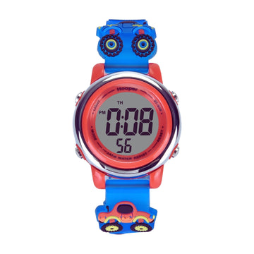 Hooper Premium Watches for Boys – 3D Cute LED 7 Colors Multifunction Digital Waterproof Watch for Kids 5-10 Years, Unbreakable Silicone Strap ( CAR )