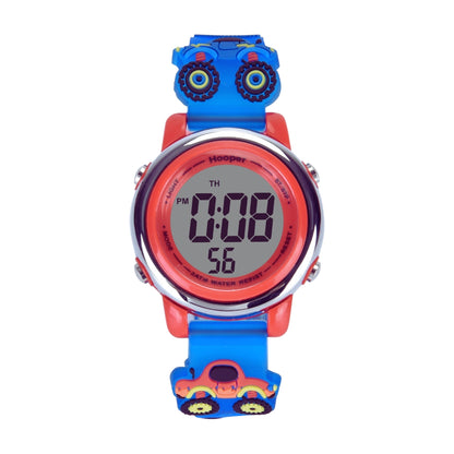Hooper Premium Watches for Boys – 3D Cute LED 7 Colors Multifunction Digital Waterproof Watch for Kids 5-10 Years, Unbreakable Silicone Strap ( CAR )