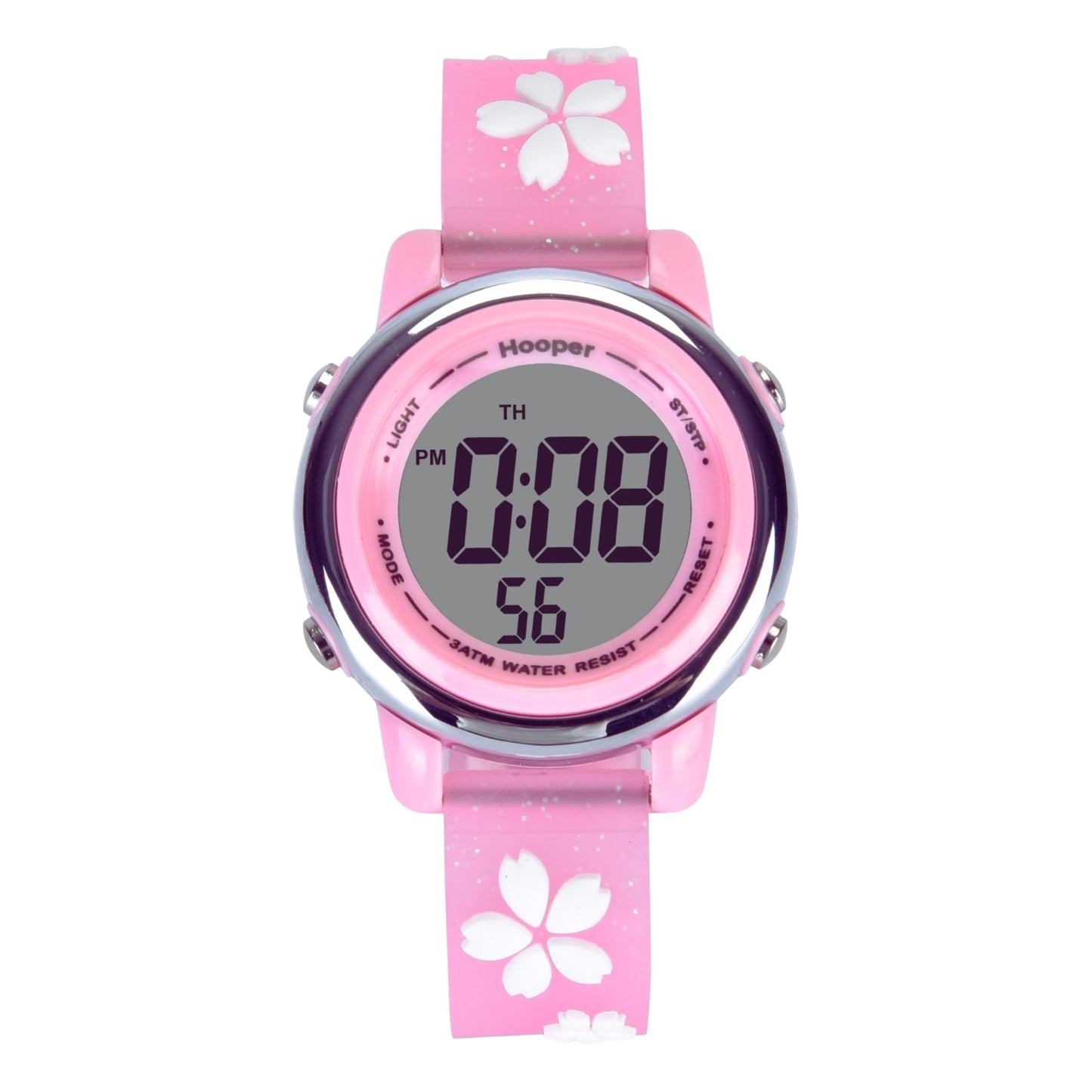 Hooper Premium Watches for Girls – 3D Cute LED 7 Colors Multifunction Digital Waterproof Watch for Kids 5-10 Years, Unbreakable Silicone Strap (CHERRY )