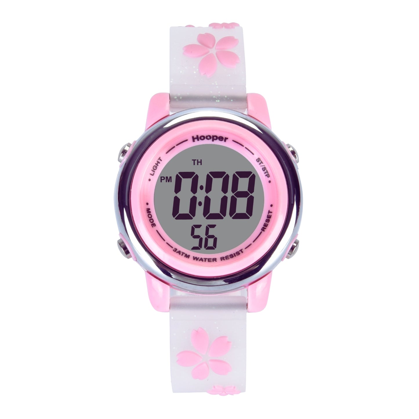 Hooper Premium Watches for Girls – 3D Cute LED 7 Colors Multifunction Digital Waterproof Watch for Kids 5-10 Years, Unbreakable Silicone Strap (CHERRY )