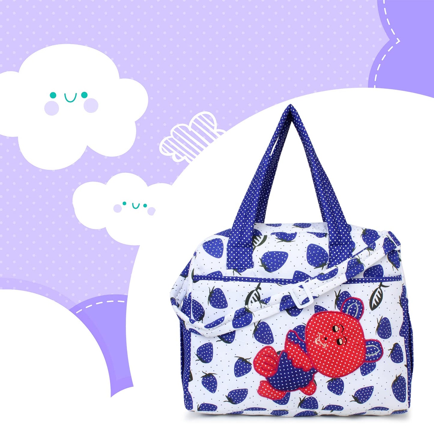 Hooper Diaper Bag for Moms | Compact and Spacious Baby Travel Backpack with Insulated Pockets | Adjustable Shoulder Strap and Waterproof Material | Blue
