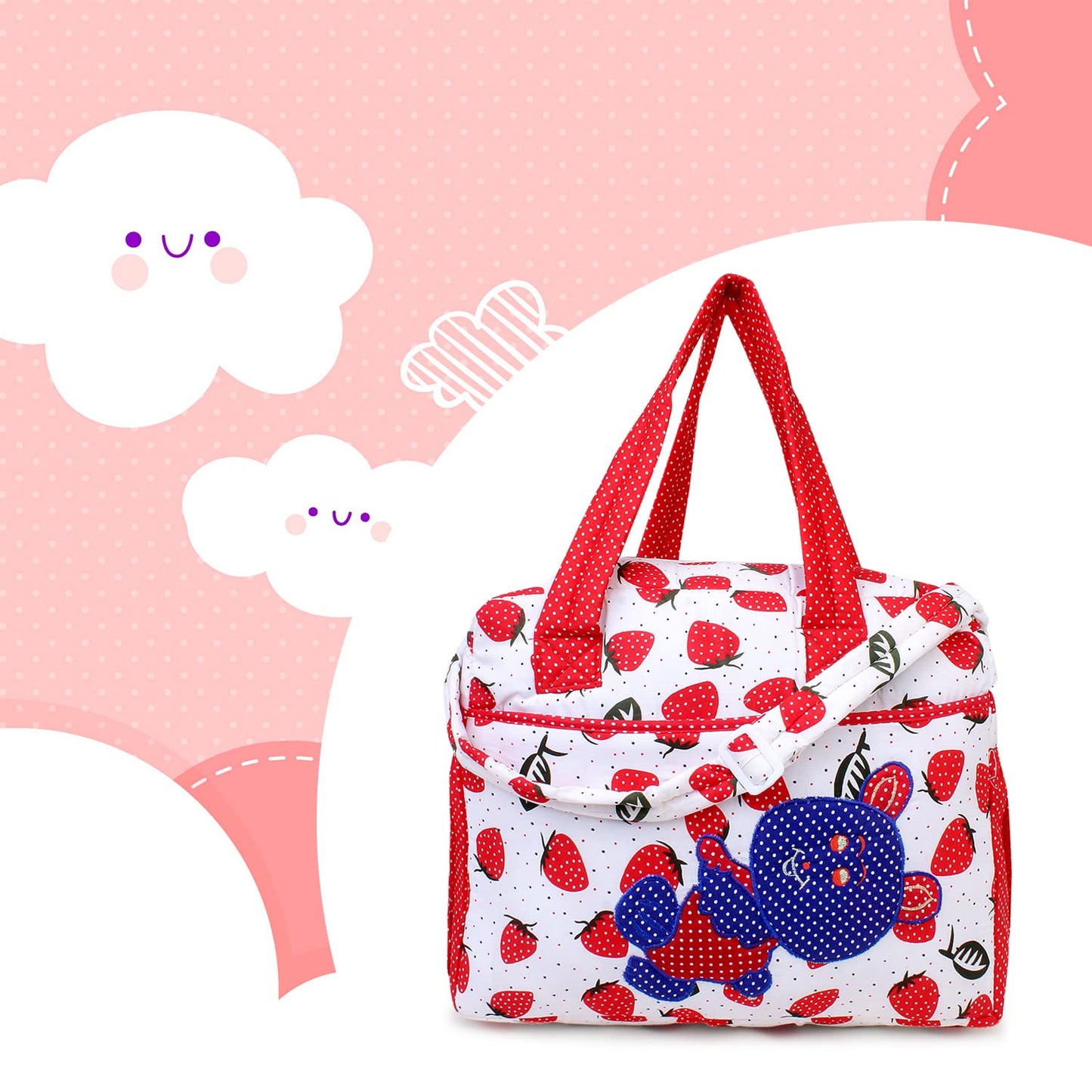 Hooper Diaper Bag for Moms | Compact and Spacious Baby Travel Backpack with Insulated Pockets | Adjustable Shoulder Strap and Waterproof Material | RED