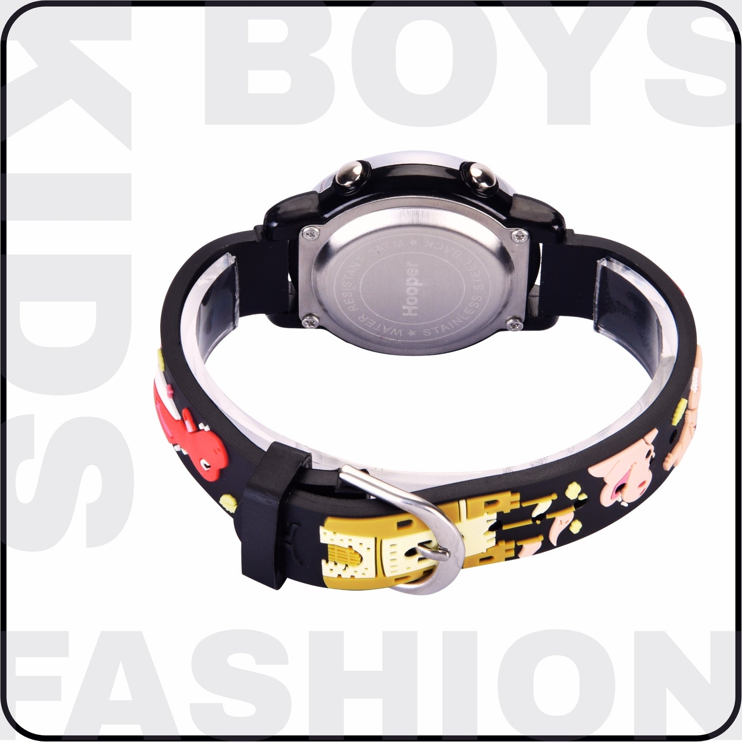 Hooper Premium Watches for Boys – 3D Cute LED 7 Colors Multifunction Digital Waterproof Watch for Kids 5-10 Years, Unbreakable Silicone Strap ( DINOSAURS )