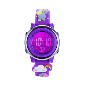 Hooper Unicorn 3D Cute Watches for Girls, Elephant Purple