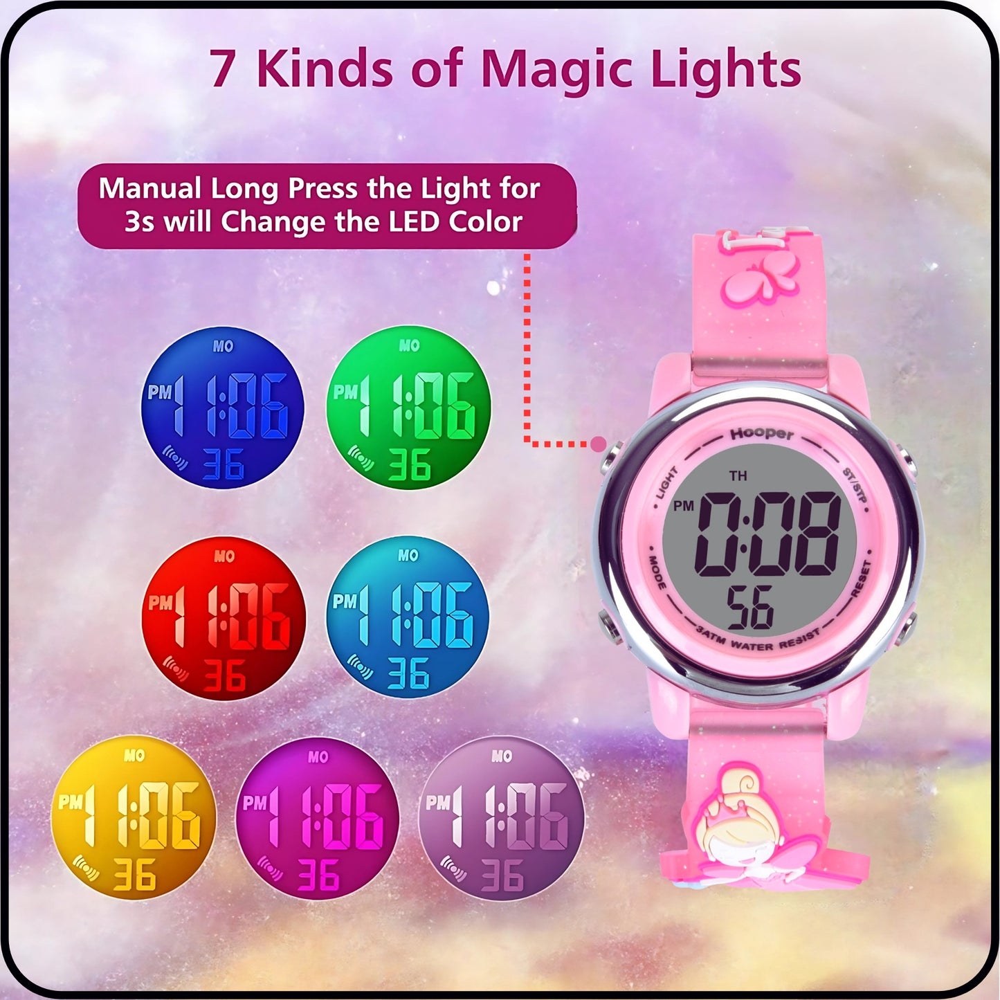 Hooper Premium Watches for Girls – 3D Cute ( Fairy PINK )