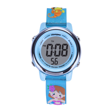 Hooper Premium Watches for Girls – 3D Cute LED 7 Colors Multifunction Digital Waterproof Watch for Kids 5-10 Years, Unbreakable Silicone Strap ( MERMAID )