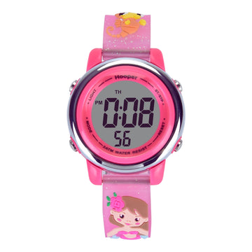 Hooper Premium Watches for Girls – 3D Cute LED 7 Colors Multifunction Digital Waterproof Watch for Kids 5-10 Years, Unbreakable Silicone Strap ( MERMAID )