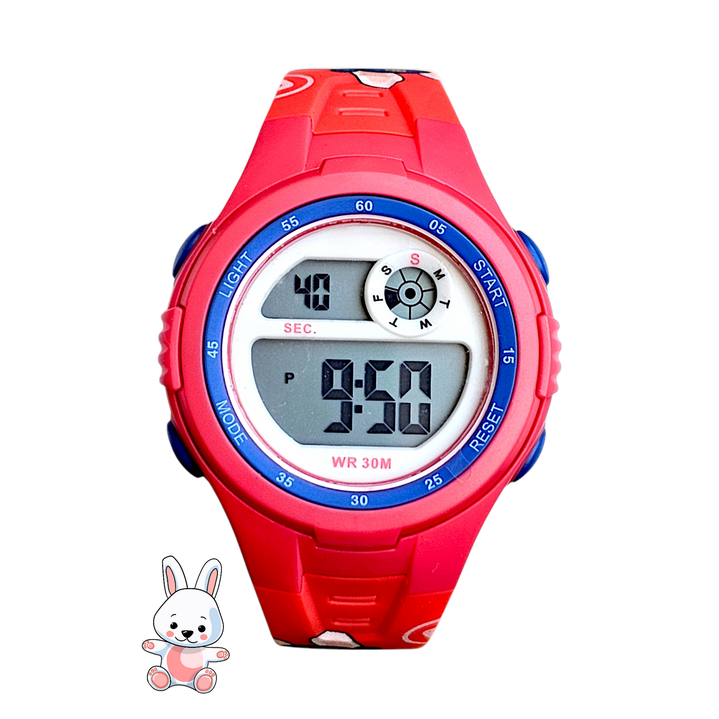 Hooper Kids Digital Sports LED Wrist Watch Boys Girls 5-12 Years Waterproof Multifunction Alarm Stopwatch Backlight Durable Strap Outdoor Casual Wear