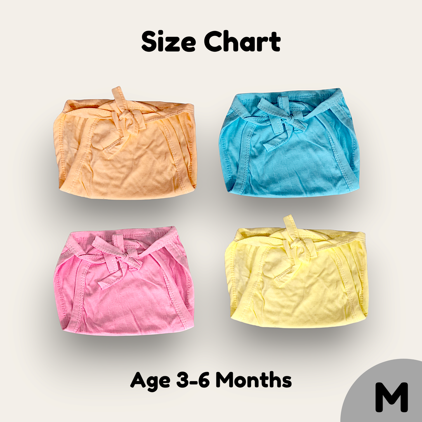 Hooper Baby's Cotton Cloth Diapers/Langot Double Layer U Shaped Tie Knot Closer Washable and Reusable Nappies