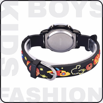 Hooper Premium Watches for Boys – 3D Cute LED 7 Colors Multifunction Digital Waterproof Watch for Kids 5-10 Years, Unbreakable Silicone Strap ( SPACE )