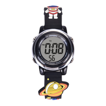 Hooper Premium Watches for Boys – 3D Cute LED 7 Colors Multifunction Digital Waterproof Watch for Kids 5-10 Years, Unbreakable Silicone Strap ( SPACE )