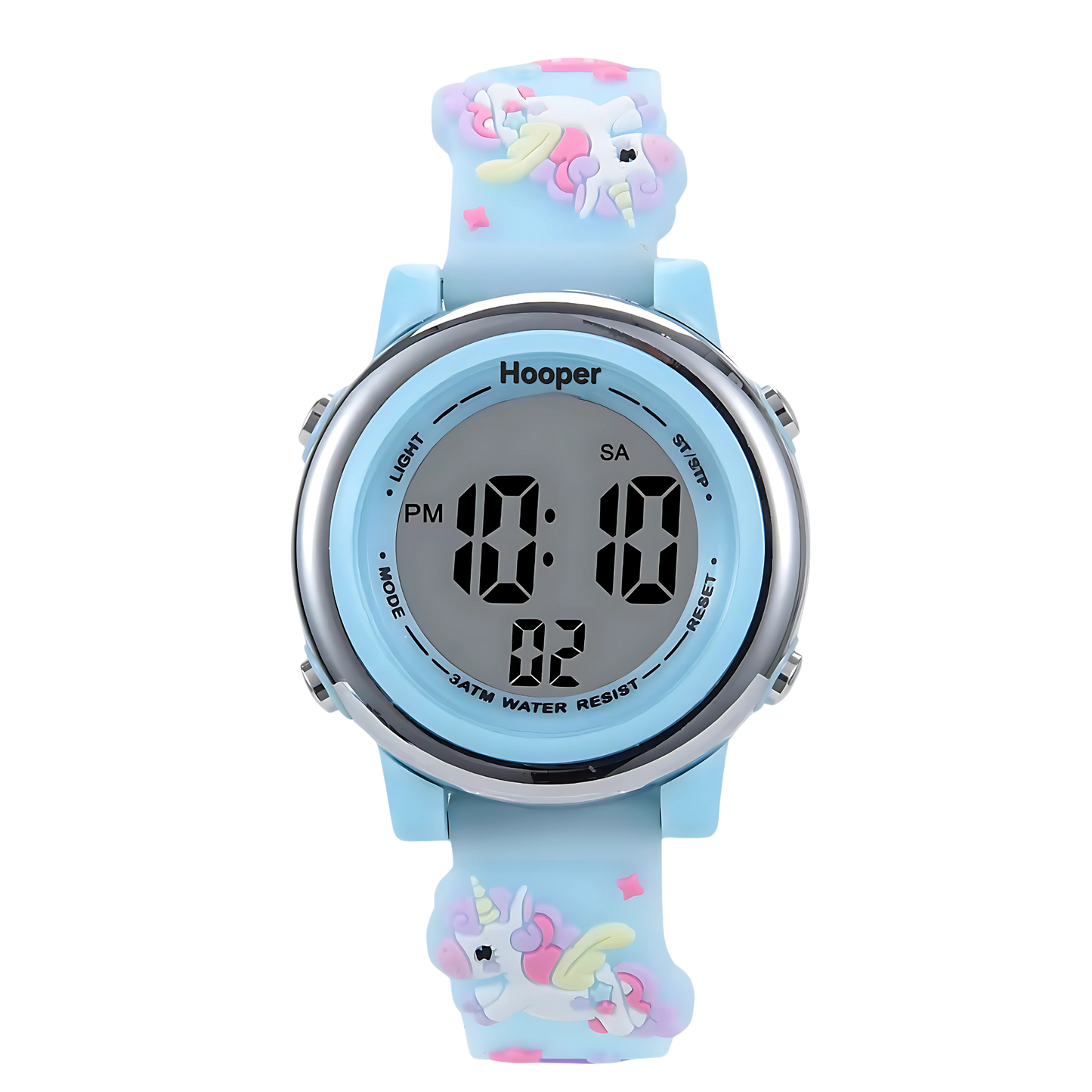 Hooper Unicorn Watches for Girls – 3D Cute LED 7 Colors Multifunction Digital Waterproof Watch for Kids 5-10 Years, Unbreakable Silicone Strap